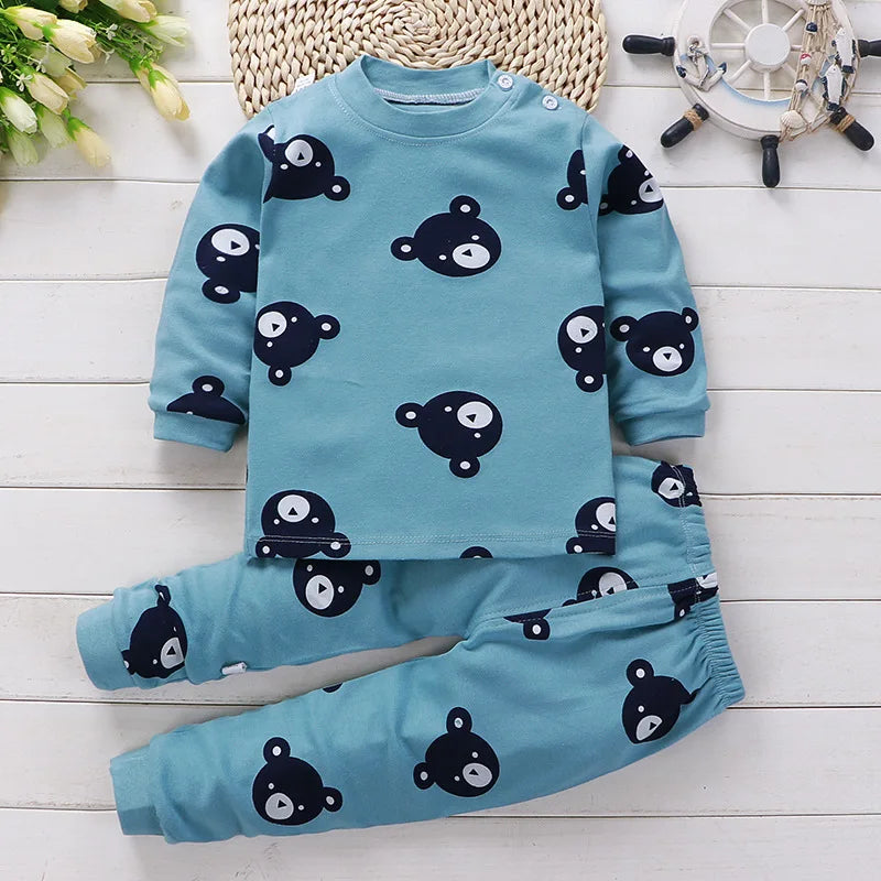 Kids 100% Cotton Pajamas Set – Boys & Girls Cotton Cartoon Outfit (9M-8Years)