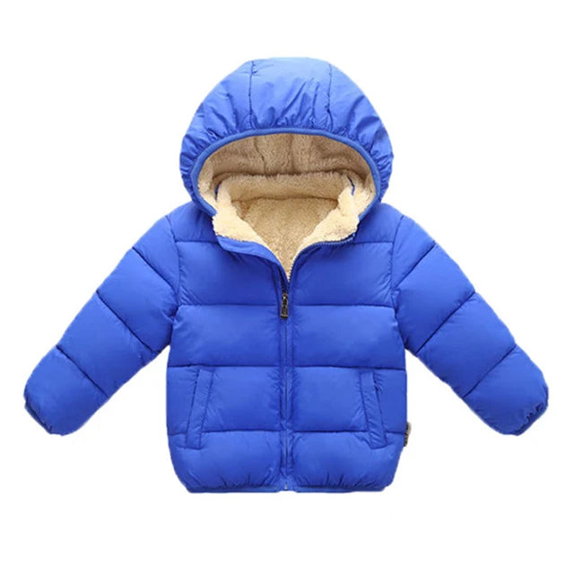 Winter Thick Jackets for Kids: Warm Plush Coats with Fur Hood for Boys and Girls (1-6 Years).