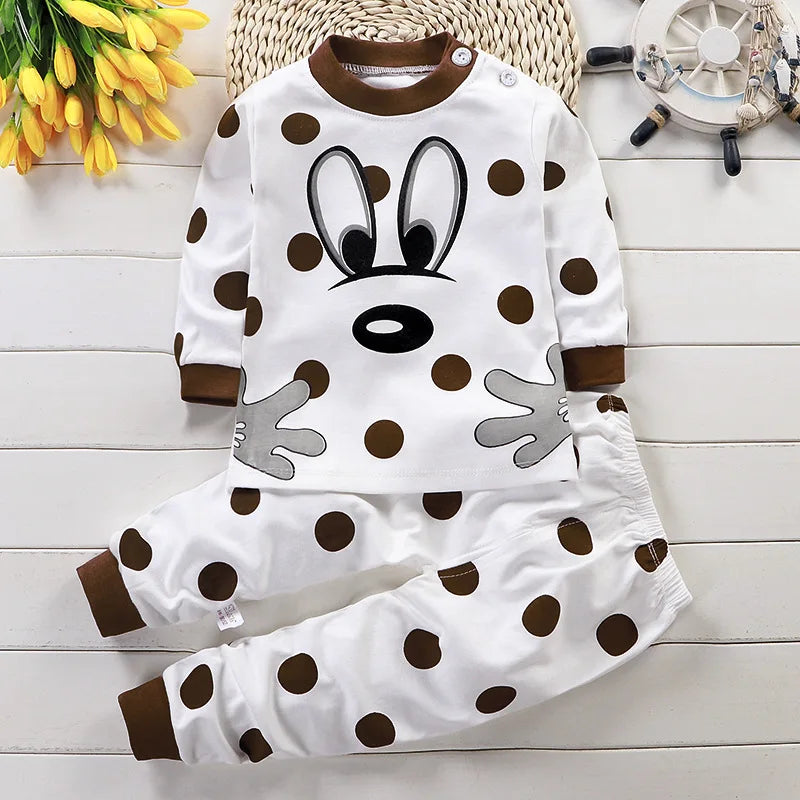 Kids 100% Cotton Pajamas Set – Boys & Girls Cotton Cartoon Outfit (9M-8Years)