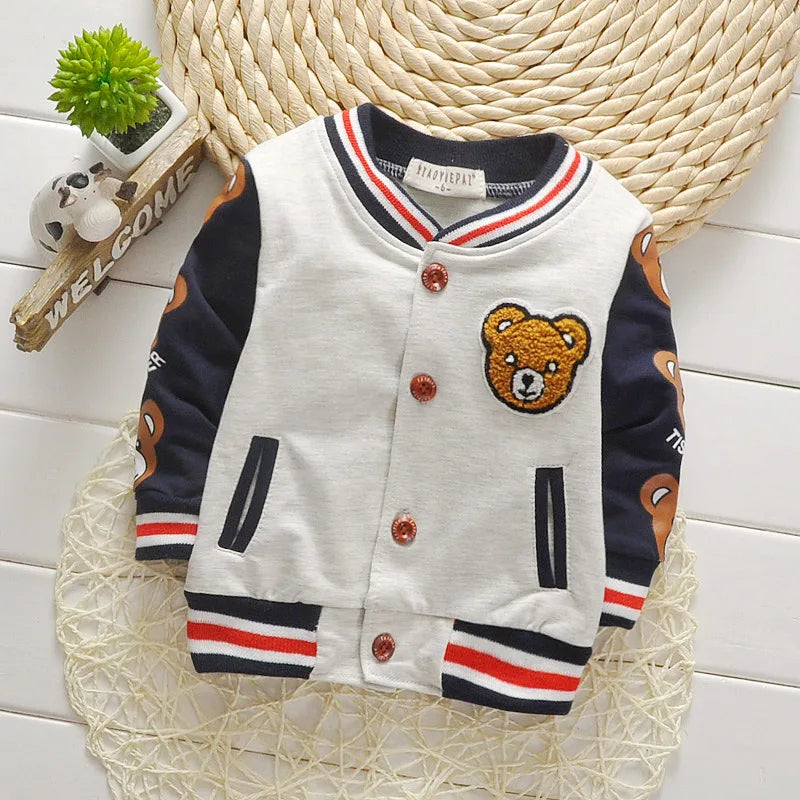 New Spring and Autumn Cotton Jacket for Toddlers: Stylish Cartoon Sportswear for Baby Girls and Boys (1-5 Years)