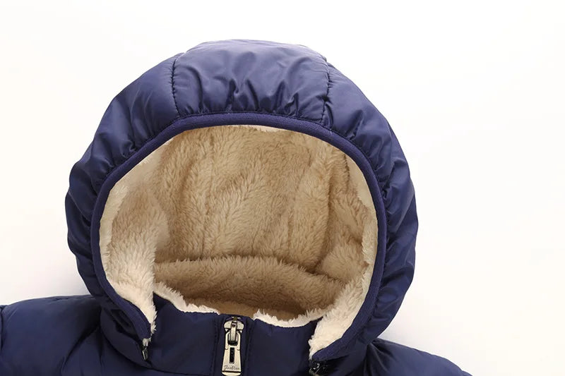 Winter Thick Jackets for Kids: Warm Plush Coats with Fur Hood for Boys and Girls (1-6 Years).