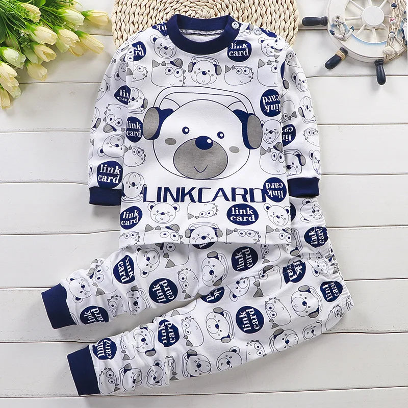 Kids 100% Cotton Pajamas Set – Boys & Girls Cotton Cartoon Outfit (9M-8Years)