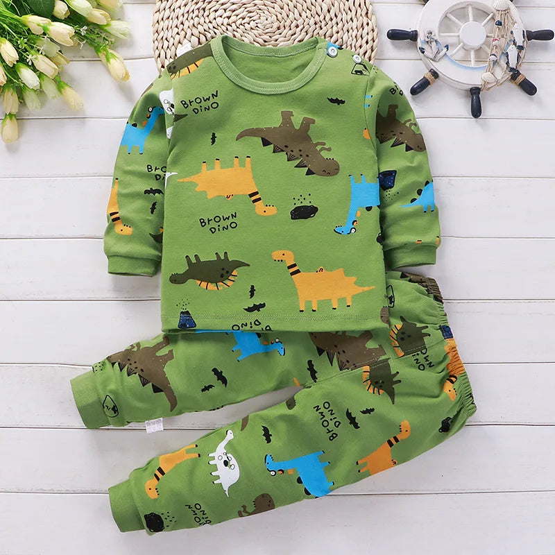 Kids 100% Cotton Pajamas Set – Boys & Girls Cotton Cartoon Outfit (9M-8Years)