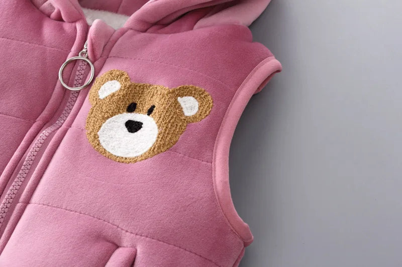 3PCS Baby Winter Clothing Set | Sweater Coat, Hooded Vest & Pants Outfit for Boys & Girls