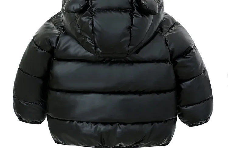 Autumn and Winter Hooded Jacket for Baby Boys and Girls: Adorable Ear Design, Windproof, and Padded for Extra Warmth