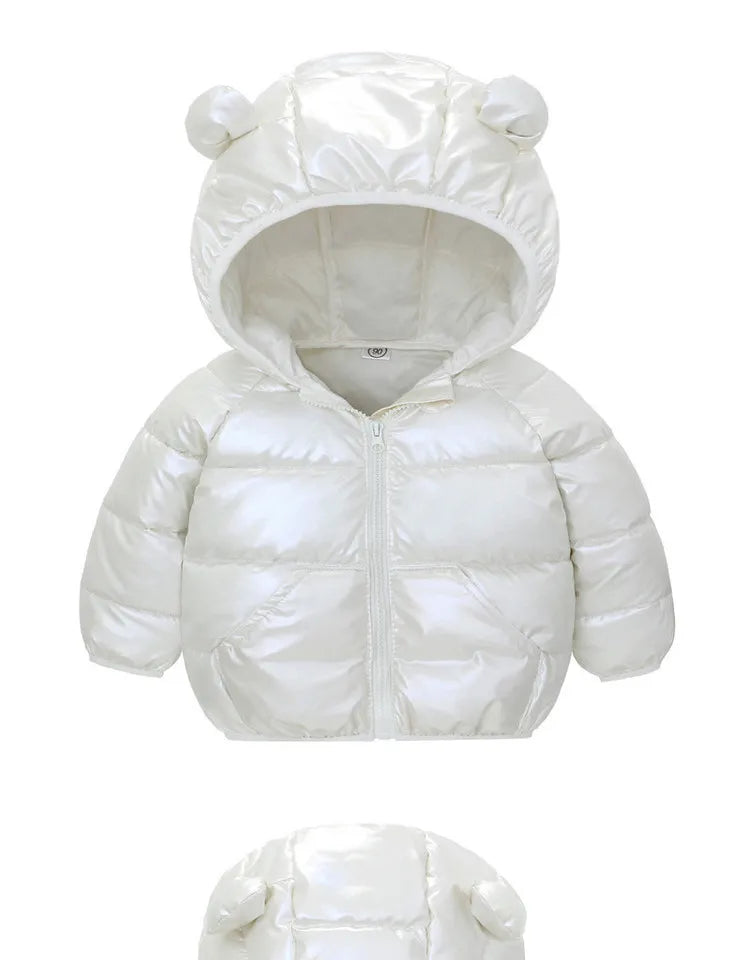 Autumn and Winter Hooded Jacket for Baby Boys and Girls: Adorable Ear Design, Windproof, and Padded for Extra Warmth