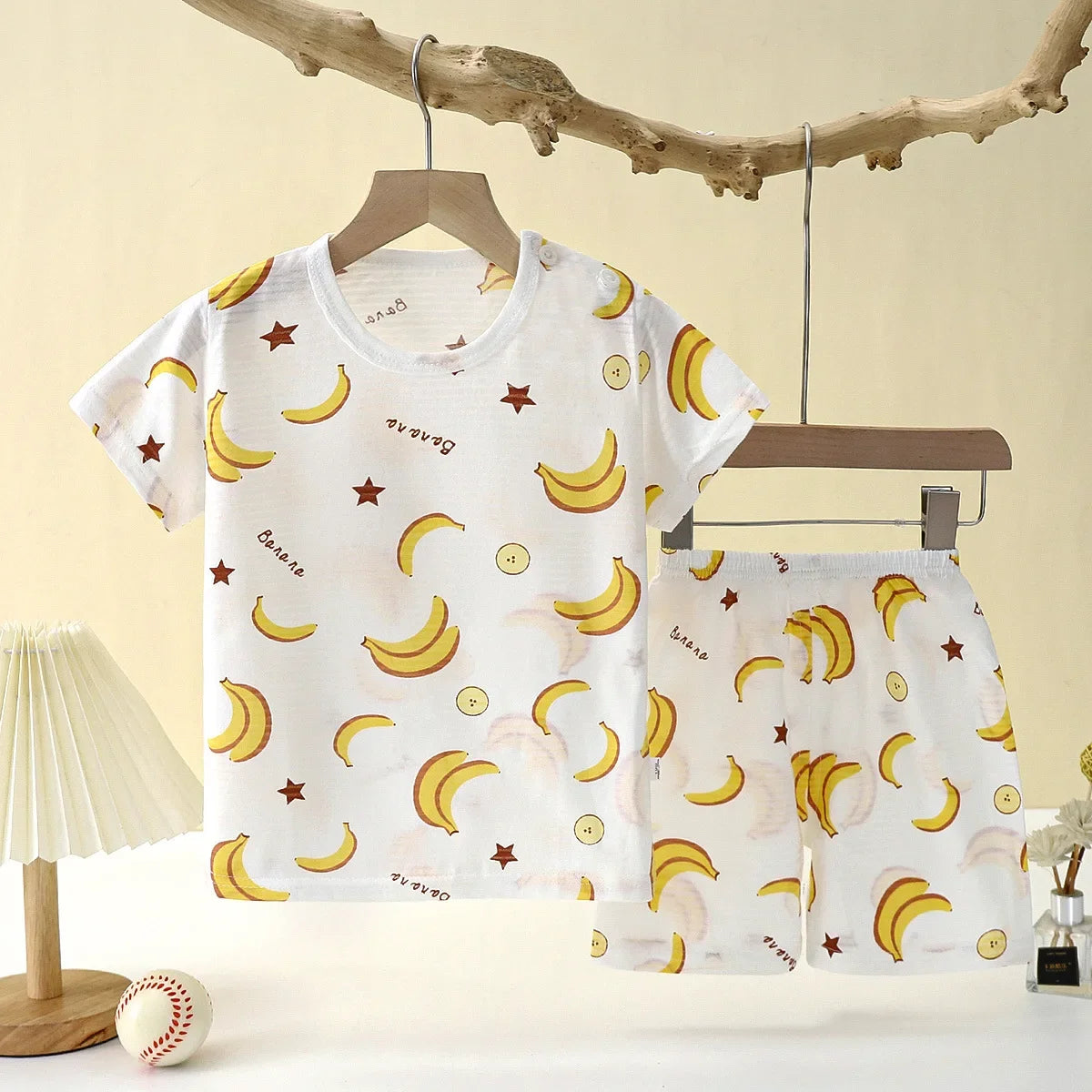 Summer Kid's Clothing Set – Short Sleeve T-Shirt and Shorts Home Sleepwear for Boys and Girls (9M-8Years).