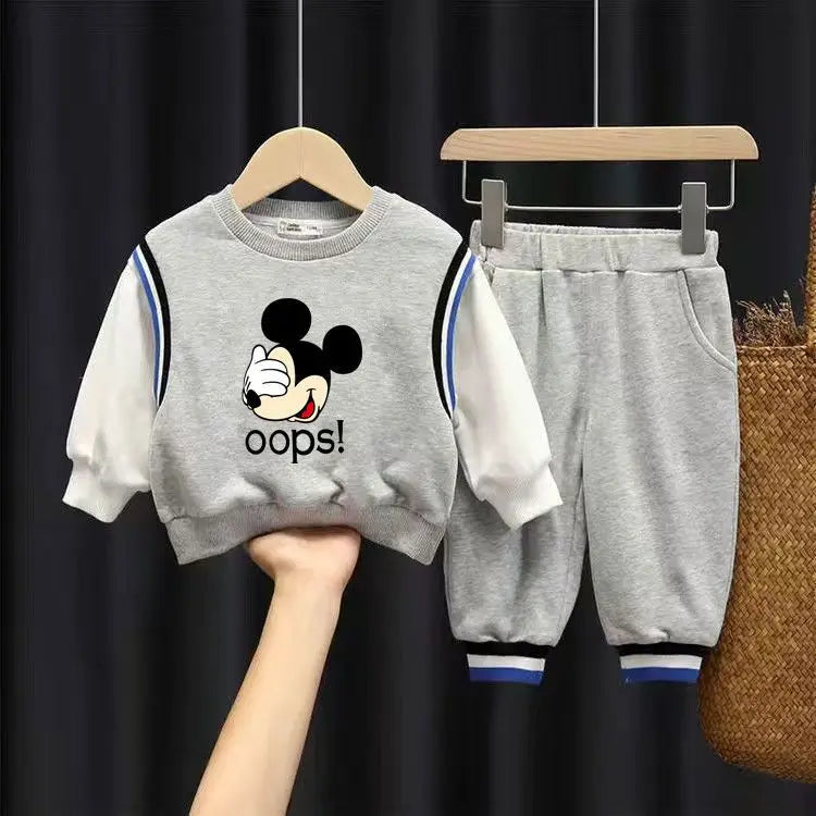 Disney Kids' Clothing Set – Cute Mickey Mouse Print Boys' Sweatshirt and Tracksuit (6M-6Years)