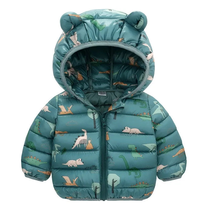 Lightweight Hooded Down Jacket for Boys and Girls – Warm Zippered Outerwear for Autumn and Winter (Ages 1-5)