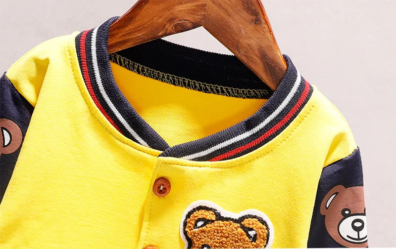 New Spring and Autumn Cotton Jacket for Toddlers: Stylish Cartoon Sportswear for Baby Girls and Boys (1-5 Years)