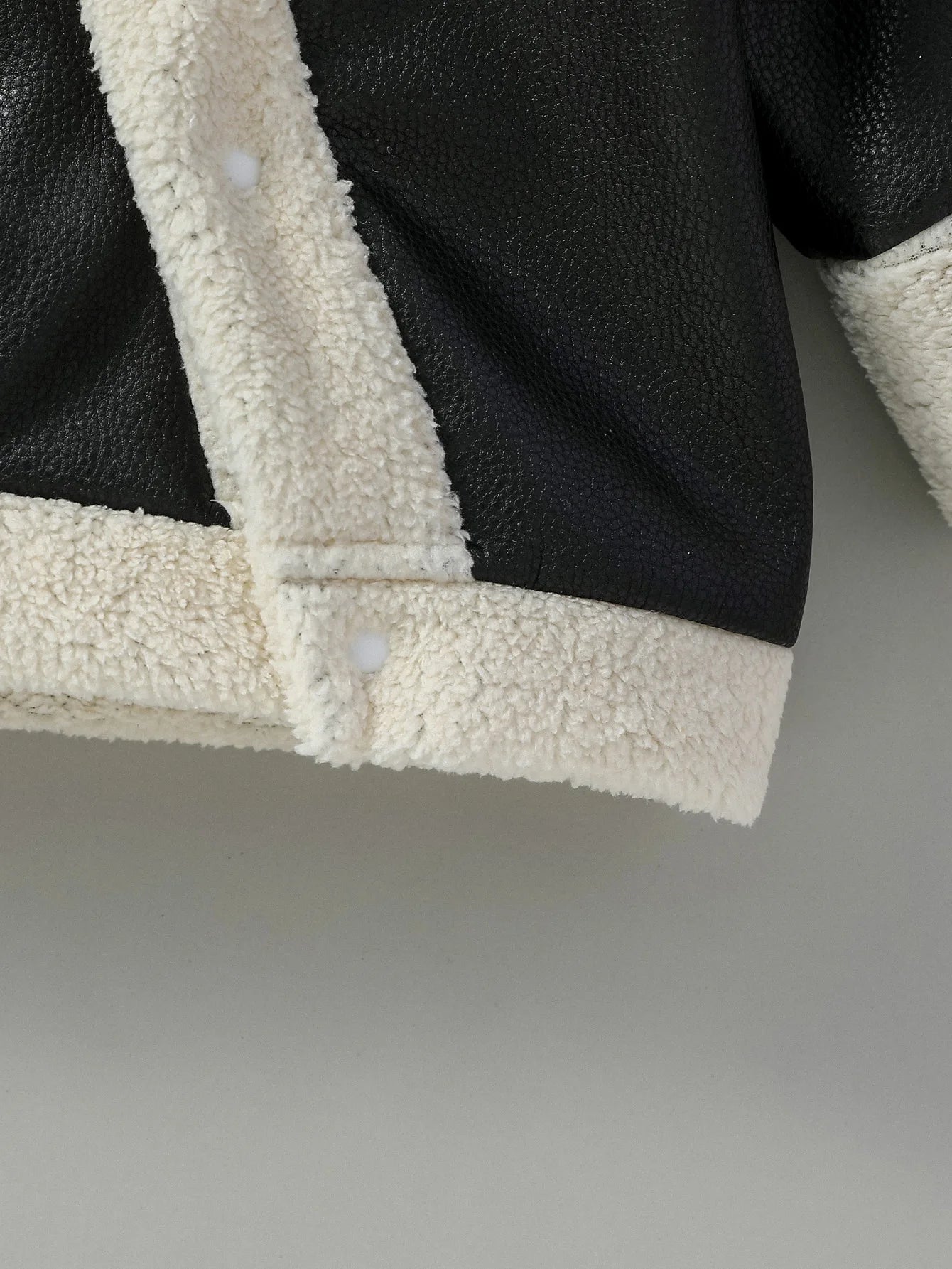Winter Baby Boys Black Leather Jacket: Stylish Turn-Down Collar Coat for (3M-3Y)