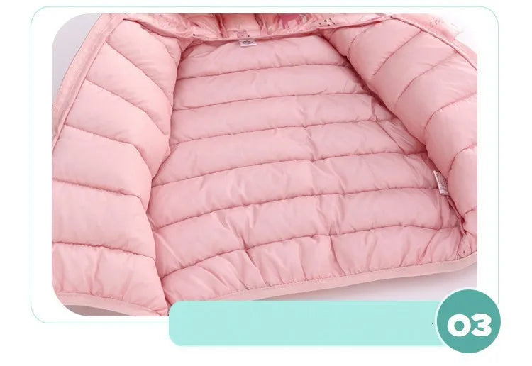 Lightweight Hooded Down Jacket for Boys and Girls – Warm Zippered Outerwear for Autumn and Winter (Ages 1-5)