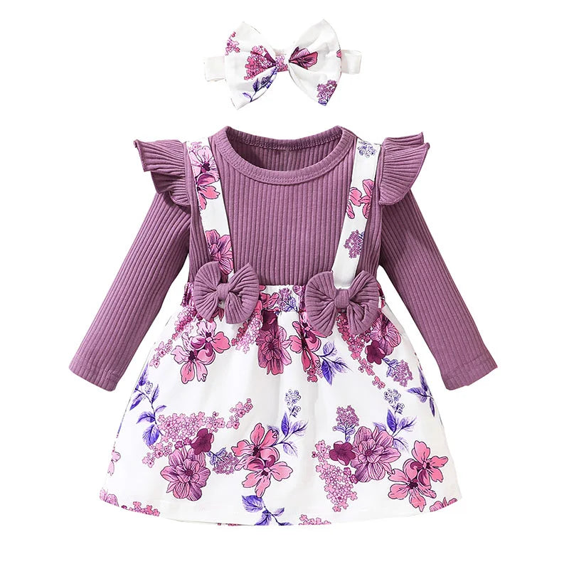 Korean-Style Floral Princess Dress for Baby Girls(3 Months - 3 Years)