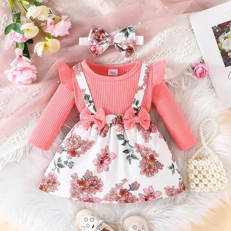 Korean-Style Floral Princess Dress for Baby Girls(3 Months - 3 Years)