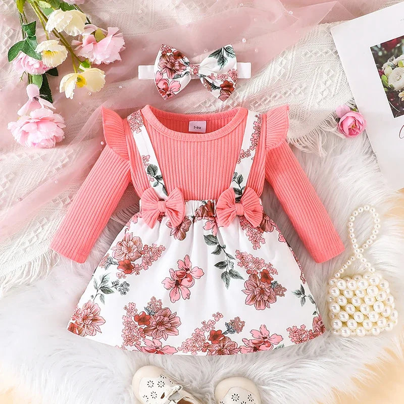 Korean-Style Floral Princess Dress for Baby Girls(3 Months - 3 Years)