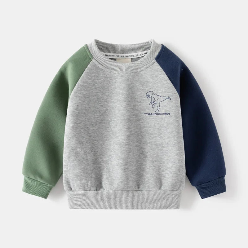 Boys' Two-Piece Tracksuit – Color Patchwork Kids Casual Outfit Set with Tops & Pants (2Years-8Years).