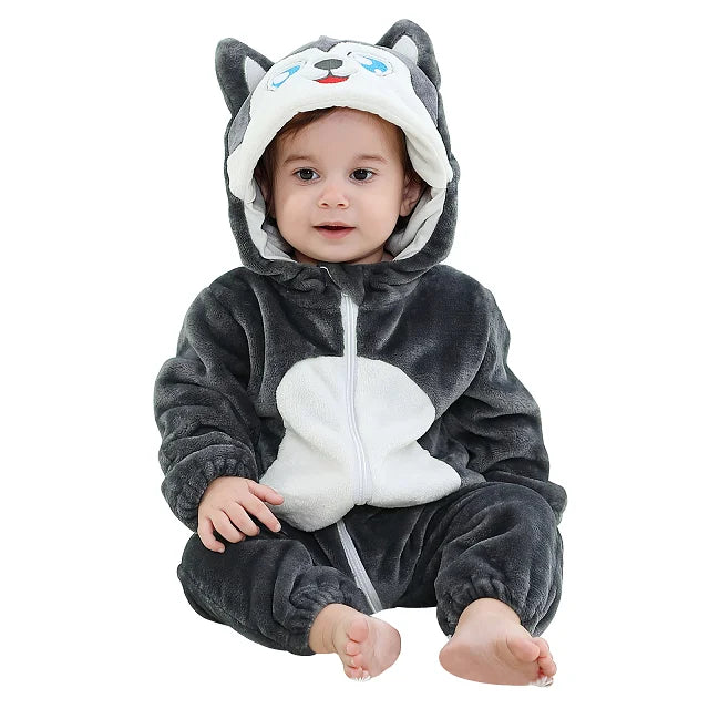 Winter Baby Rompers for Girls and Boys – Hooded Flannel Toddler Infant Overall Jumpsuit Costume (0M-1Years)