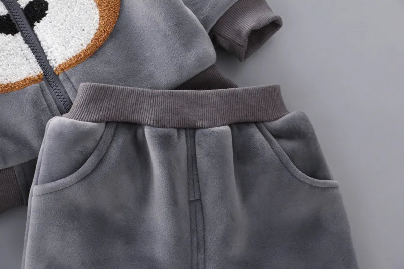 3PCS Baby Winter Clothing Set | Sweater Coat, Hooded Vest & Pants Outfit for Boys & Girls