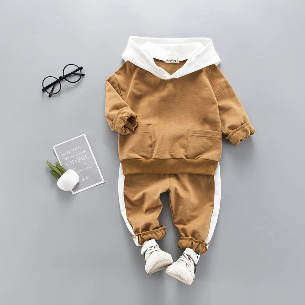 Baby Boy Outfit | Long Sleeve Hoodie Sweatshirt + Pants (9Months-4 Years)