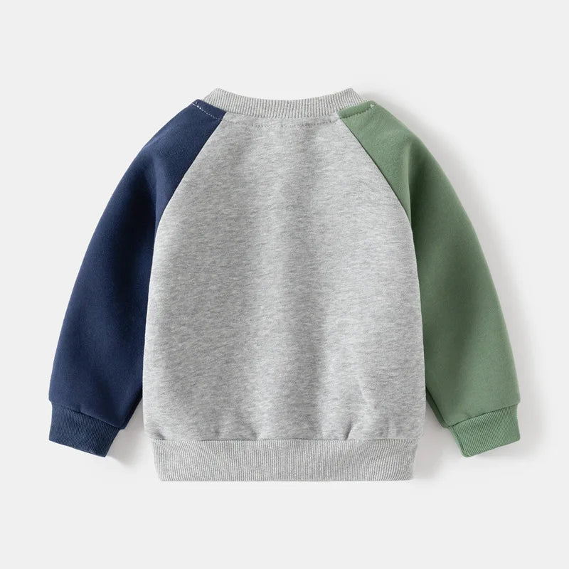 Boys' Two-Piece Tracksuit – Color Patchwork Kids Casual Outfit Set with Tops & Pants (2Years-8Years).