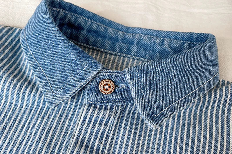 Boys' Denim Jacket | Fashionable Striped Jean Outerwear for Kids & Toddlers (9M-5Years)
