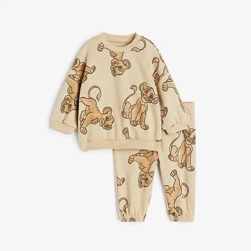 Kids' Lightweight Tracksuit Set – Stylish Long-Sleeve Pullover Hoodie and Sweatpants for Boys and Girls (6M-4Years).