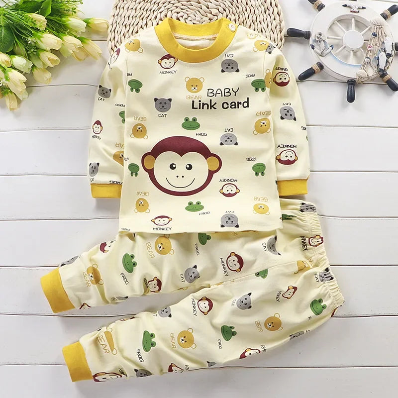 Kids 100% Cotton Pajamas Set – Boys & Girls Cotton Cartoon Outfit (9M-8Years)
