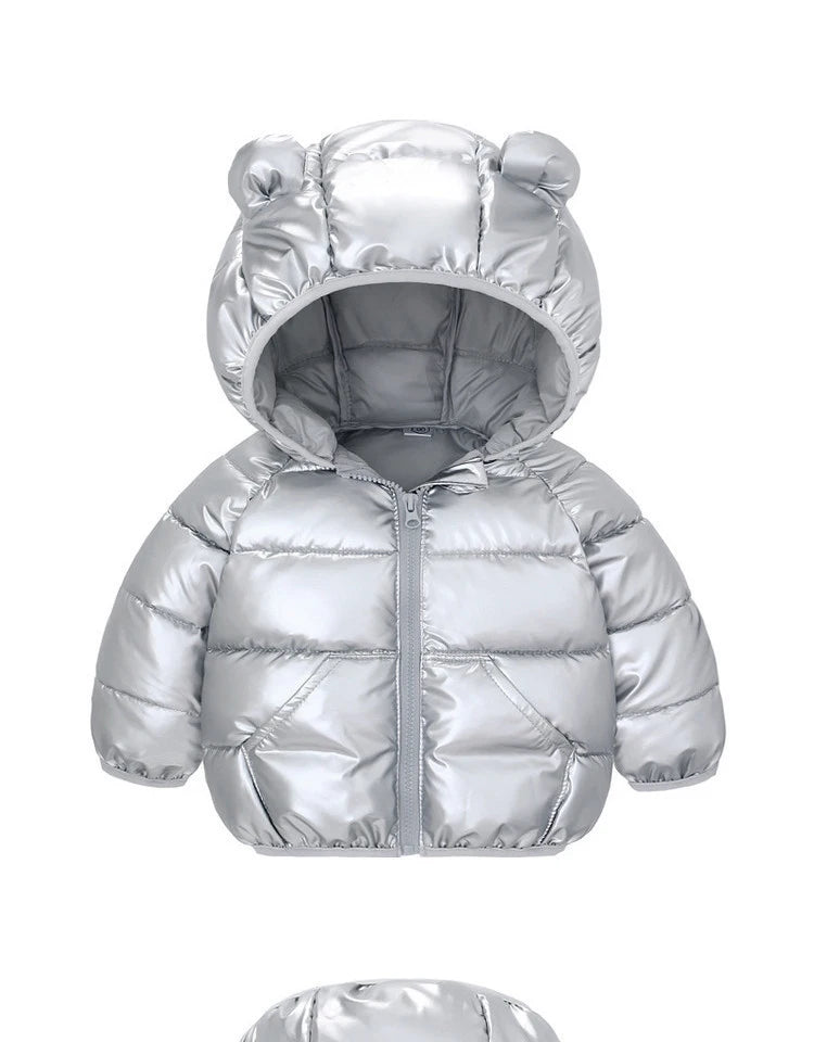 Autumn and Winter Hooded Jacket for Baby Boys and Girls: Adorable Ear Design, Windproof, and Padded for Extra Warmth
