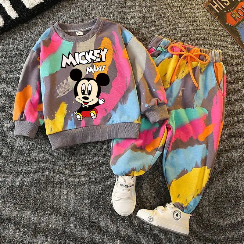 Kids' Cartoon Sweatshirt and Pants – 2-Piece Long Sleeve Casual Outfit for Boys and Girls (6M-6Years)
