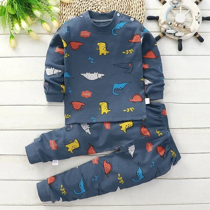 Kids 100% Cotton Pajamas Set – Boys & Girls Cotton Cartoon Outfit (9M-8Years)