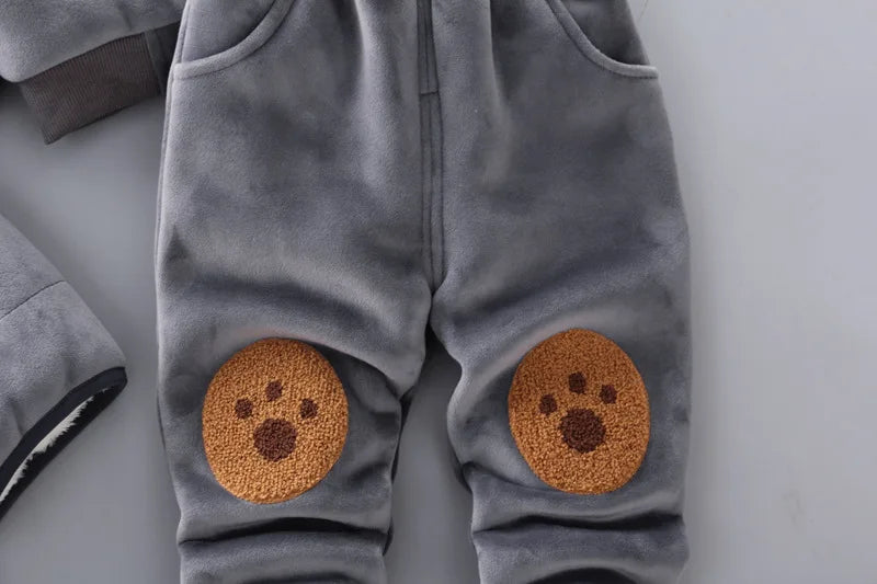 3PCS Baby Winter Clothing Set | Sweater Coat, Hooded Vest & Pants Outfit for Boys & Girls