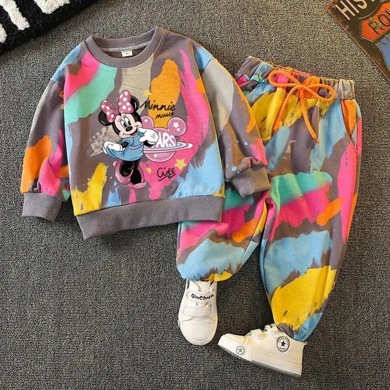 Kids' Cartoon Sweatshirt and Pants – 2-Piece Long Sleeve Casual Outfit for Boys and Girls (6M-6Years)