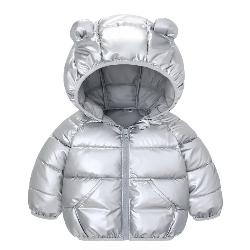 Autumn and Winter Hooded Jacket for Baby Boys and Girls: Adorable Ear Design, Windproof, and Padded for Extra Warmth