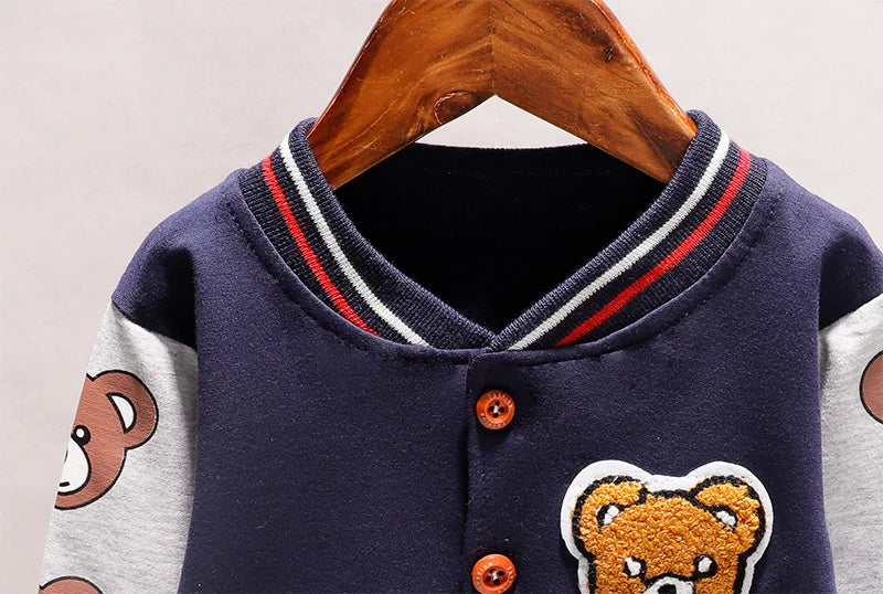New Spring and Autumn Cotton Jacket for Toddlers: Stylish Cartoon Sportswear for Baby Girls and Boys (1-5 Years)