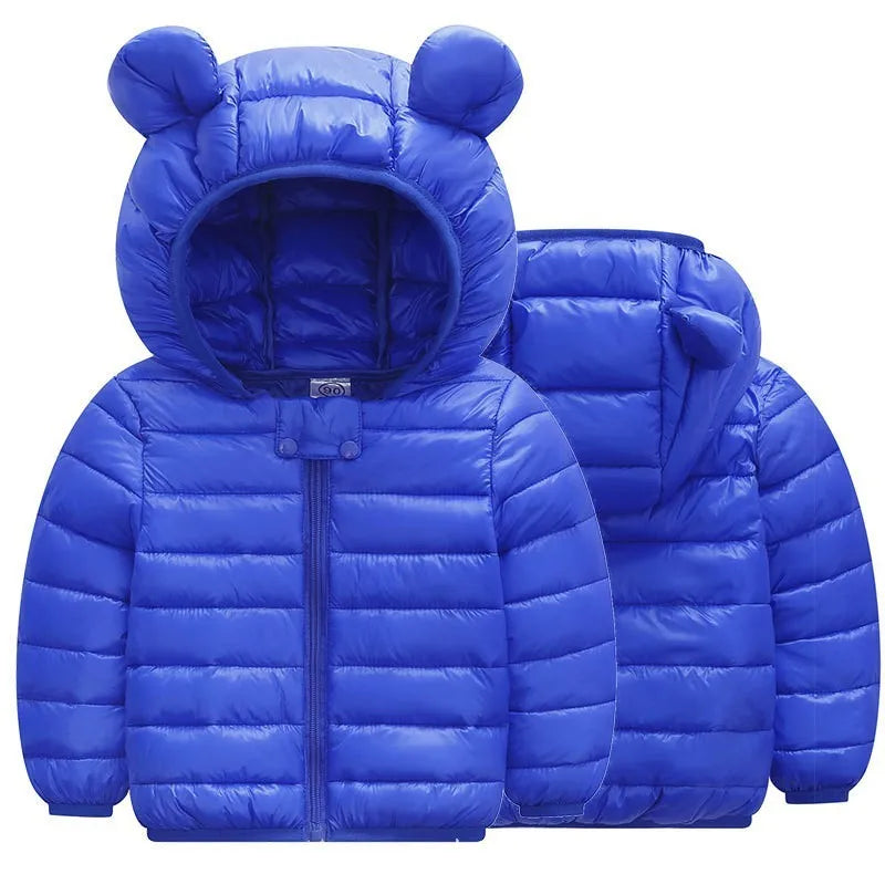 Lightweight Hooded Down Jacket for Boys and Girls – Warm Zippered Outerwear for Autumn and Winter (Ages 1-5)