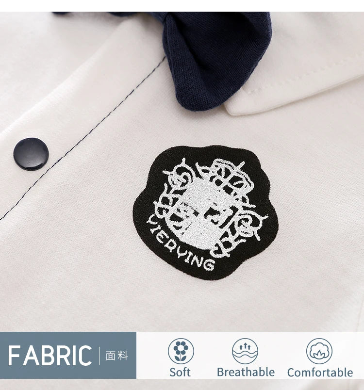 Newborn Baby Gentleman Party Outfit | Soft Cotton Short Sleeve Bodysuit for Boys (0-18 Months)