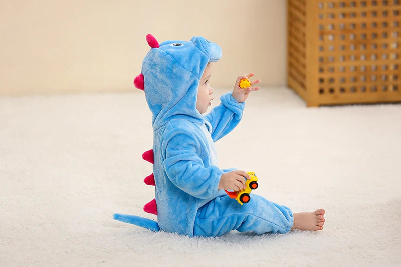 Winter Baby Rompers for Girls and Boys – Hooded Flannel Toddler Infant Overall Jumpsuit Costume (0M-1Years)
