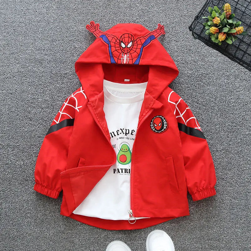 Children's Hooded Coat Boys Spring Clothes Spiderman Jacket (1-8 Years)
