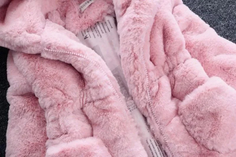 Warm Winter Coats for Baby Girls: Thick Faux Fur Hooded Jacket for (12M-7Years)