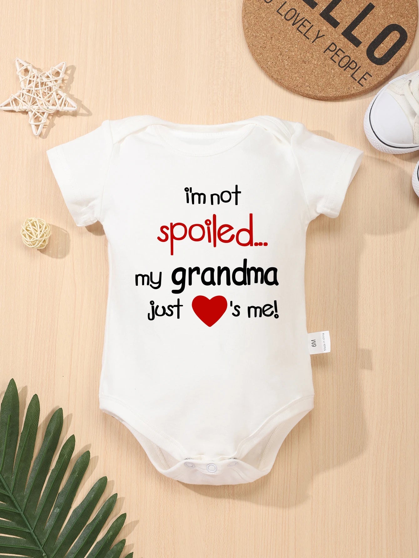 Newborn Baby Boys And Girls Casual Cute Onesie With "I'm Not Spoiled My Grandpa Just Love Me"