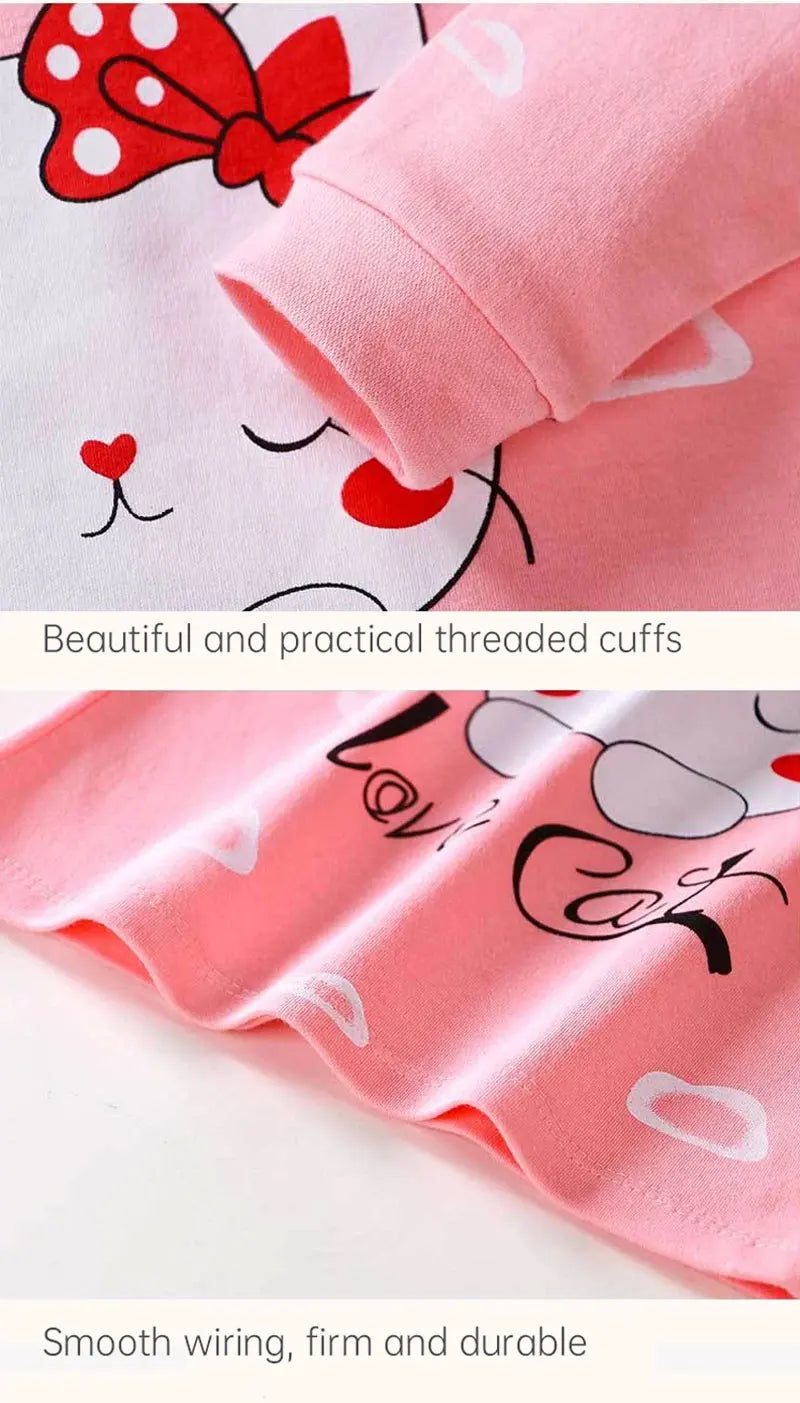 Kids 100% Cotton Pajamas Set – Boys & Girls Cotton Cartoon Outfit (9M-8Years)
