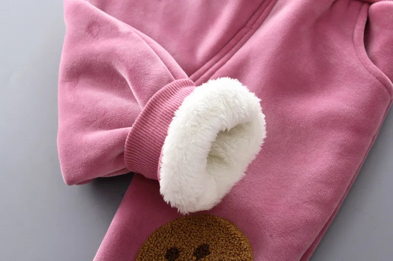 3PCS Baby Winter Clothing Set | Sweater Coat, Hooded Vest & Pants Outfit for Boys & Girls