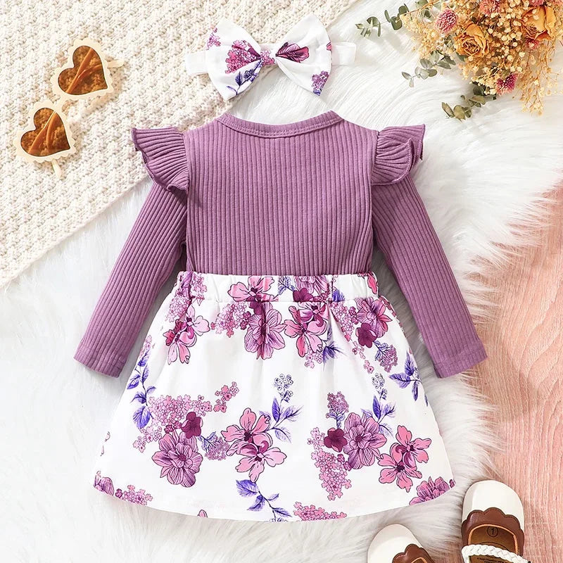 Korean-Style Floral Princess Dress for Baby Girls(3 Months - 3 Years)