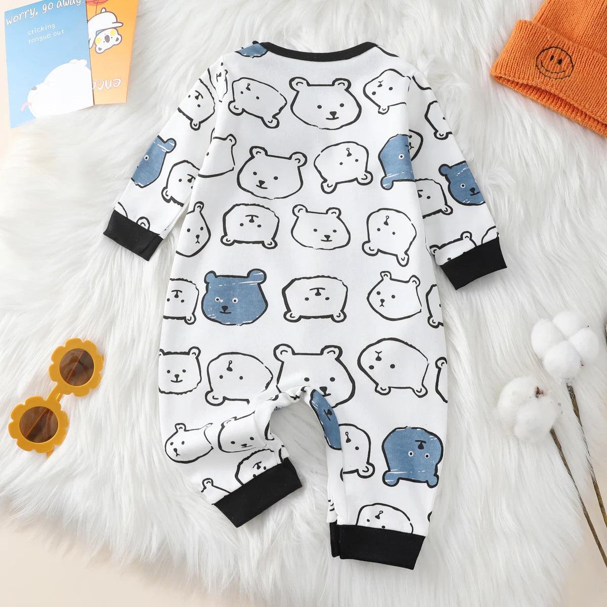 100% Cotton Baby Jumpsuit – Adorable Animal Print Newborn Crawling Suit (0-18 Months)