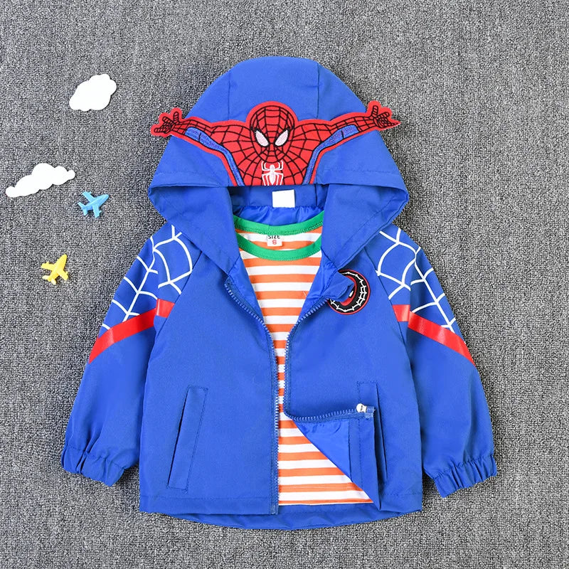 Toddler Hooded Jacket: Stylish Inspired Spiderman Design for Boys and Girls!
