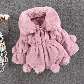 Warm Winter Coats for Baby Girls: Thick Faux Fur Hooded Jacket for (12M-7Years)