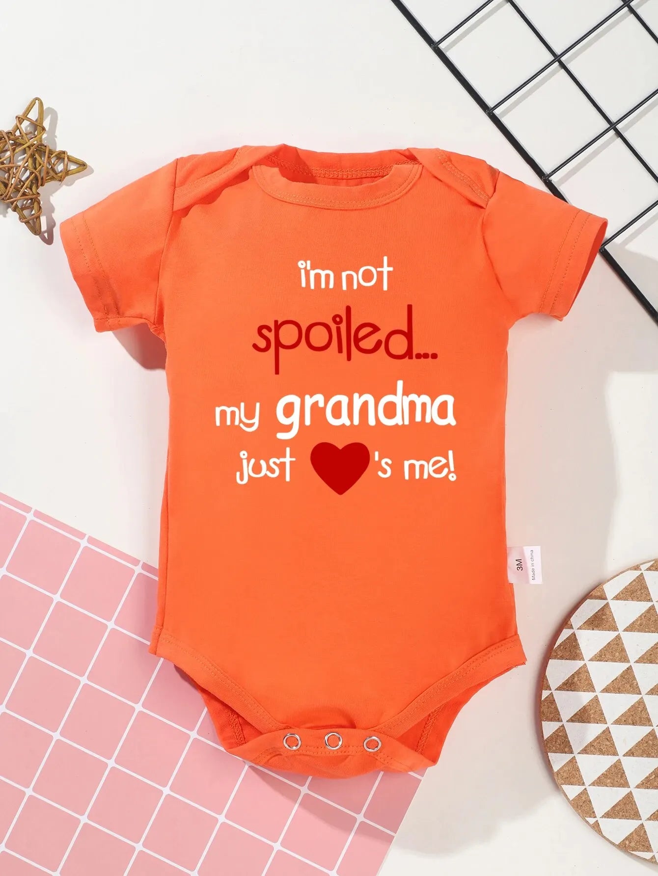Newborn Baby Boys And Girls Casual Cute Onesie With "I'm Not Spoiled My Grandpa Just Love Me"