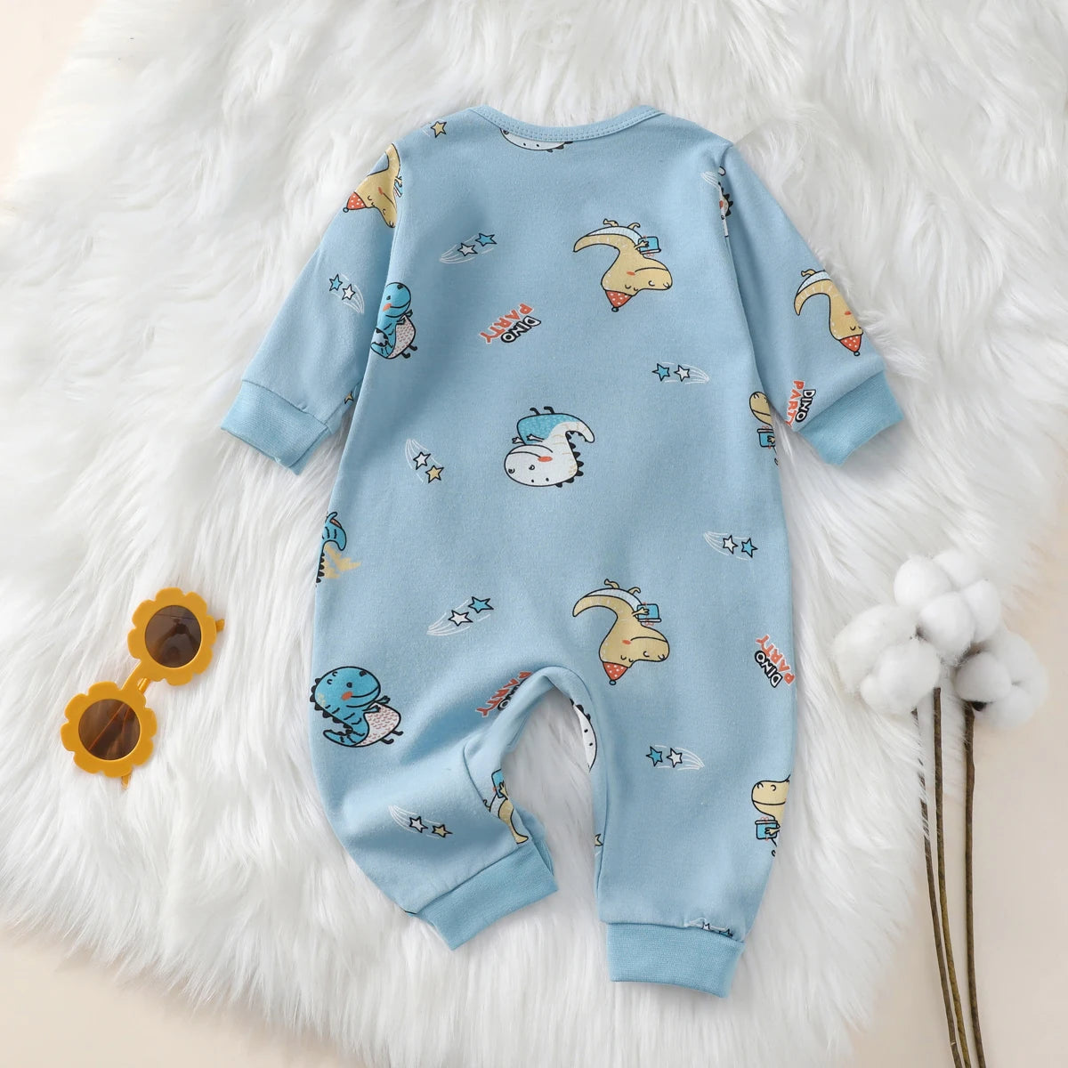 100% Cotton Baby Jumpsuit – Adorable Animal Print Newborn Crawling Suit (0-18 Months)