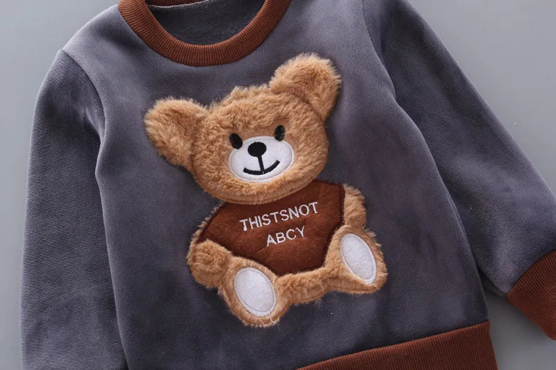 3PCS Baby Winter Clothing Set | Sweater Coat, Hooded Vest & Pants Outfit for Boys & Girls
