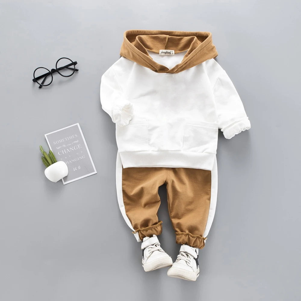 Baby Boy Outfit | Long Sleeve Hoodie Sweatshirt + Pants (9Months-4 Years)